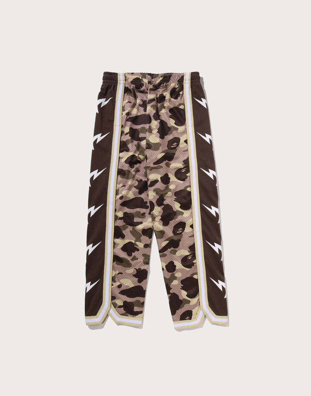 COLOR CAMO MESH HIGH SPLIT SNAP BUTTON RELAXED FIT PANTS MENS