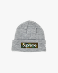 Supreme New Era Box Logo Beanie (FW23) Heather Grey