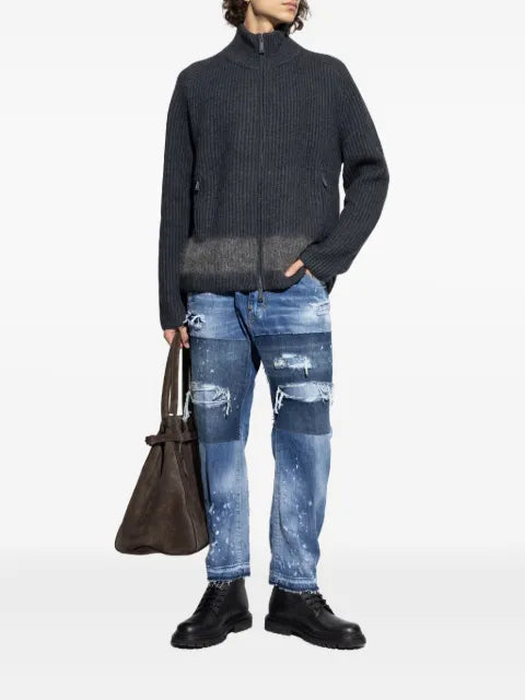 DSQUARED2 ribbed zip-up cardigan