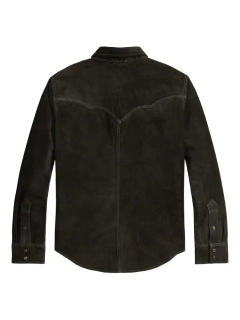 Ralph Lauren RRL press-stud leather overshirt