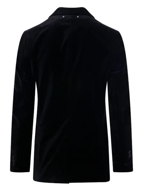 Golden Goose double-breasted blazer in black velvet with black satin lapels