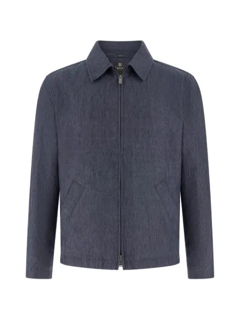 Boggi Milano technical linen bomber jacket