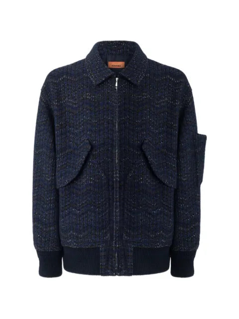 Missoni cashmere bomber jacket with pockets