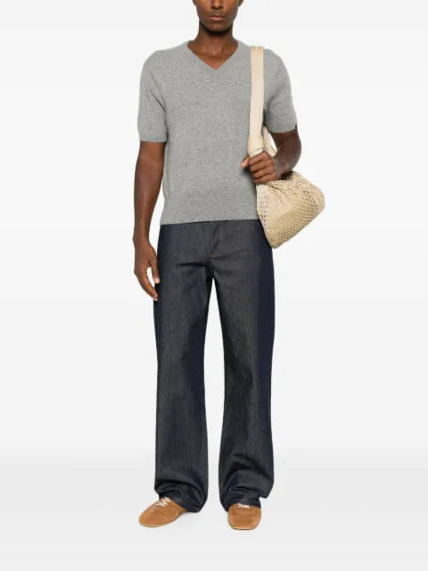 extreme cashmere Martina V-neck short-sleeve sweater