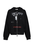 Matières Fécales Family graphic-print zip-up hoodie