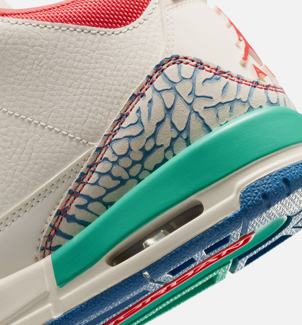 Air Jordan 3 Retro Play Your Way Grade School Lifestyle Shoes - Chalk/Track Red/True Blue/Kinetic Green
