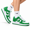 Nike Air Force 1 Low Green White Unisex Sneakers Style 22
