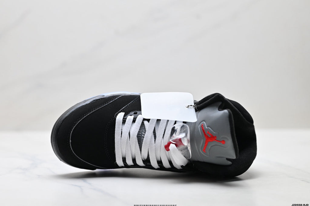 Air Jordan 5 Retro Black Fire Red White Sneakers