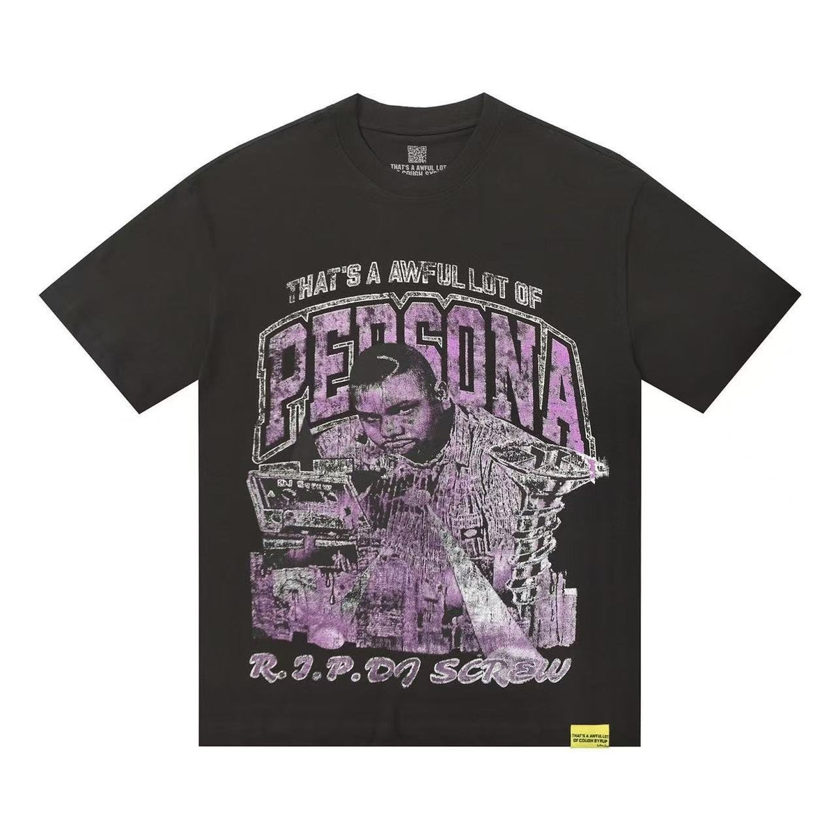 THAT'S A AWFUL LOT OF COUGH SYRUP Black Graphic Short-Sleeve T-Shirt