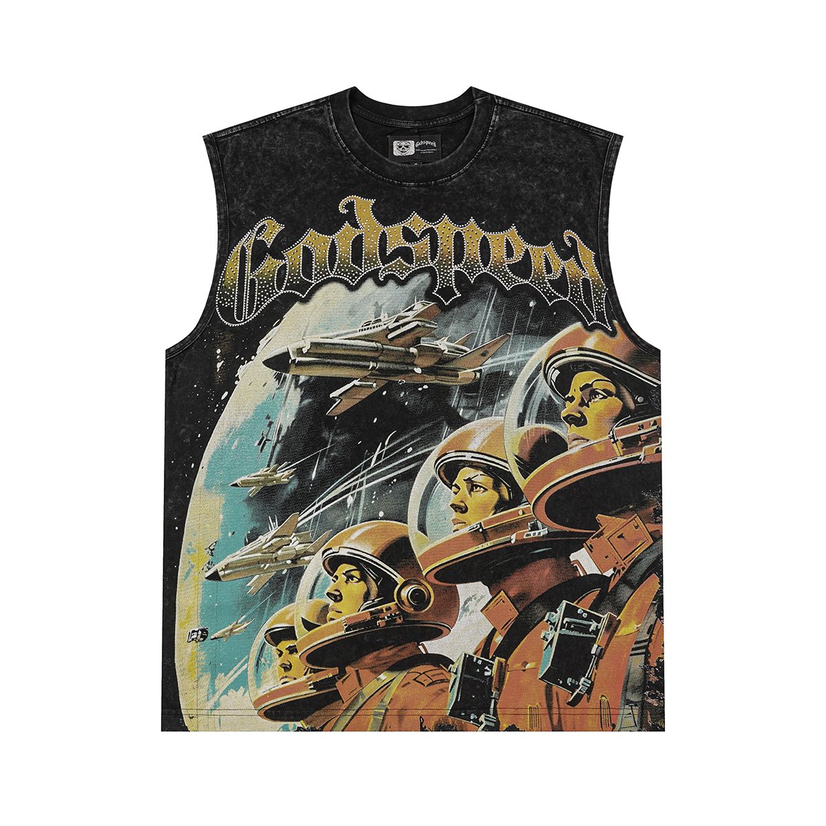 Godspeed Astronaut Graphic Sleeveless T-Shirt
