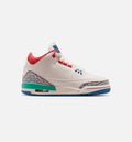 Air Jordan 3 Retro Play Your Way Grade School Lifestyle Shoes - Chalk/Track Red/True Blue/Kinetic Green