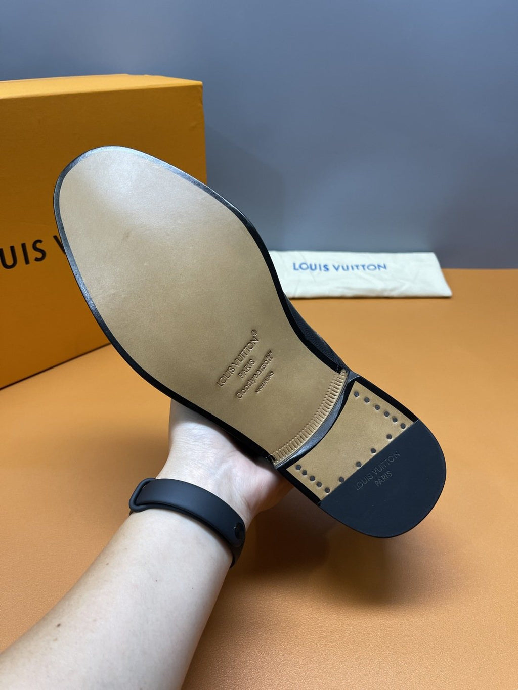 Louis Vuitton Black Cap-Toe Double-Monk Strap Shoes