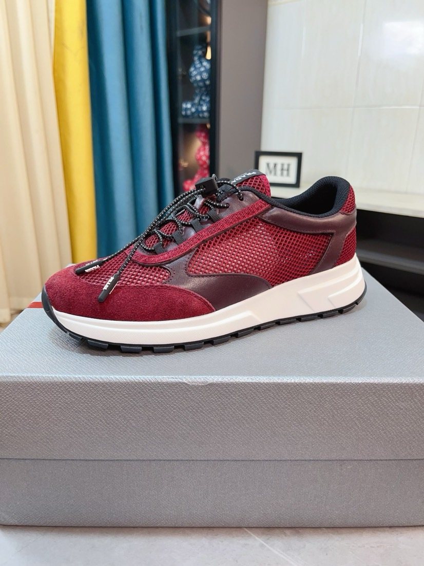 Prada Men's Mesh Lace-Up Sneakers