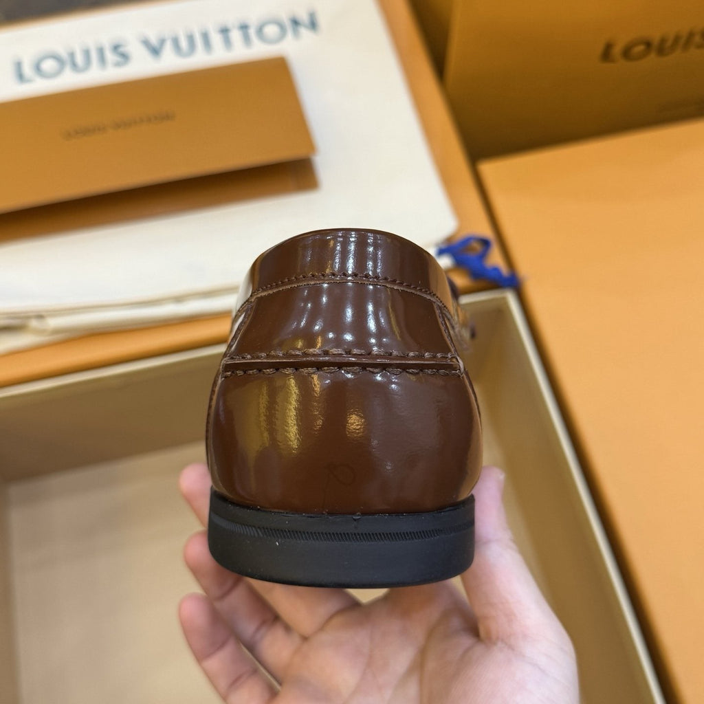 Louis Vuitton Men's Brown Penny Loafers - Leather Lining