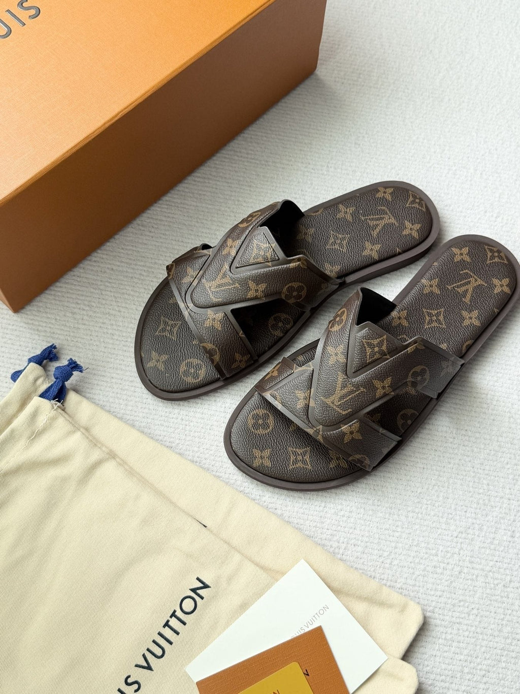 Louis Vuitton Cross-Strap Slide Sandals