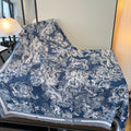 Dior Fringed Animal Print Square Scarf