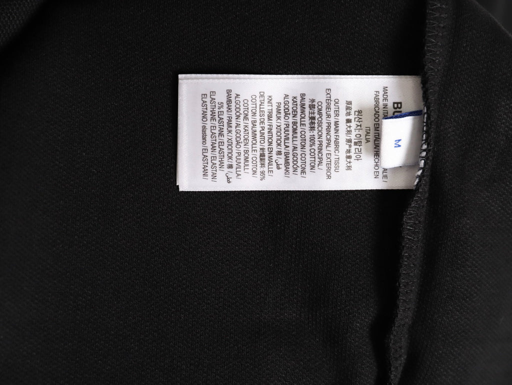 Burberry TB Embroidered Long-Sleeve Polo Shirt - Black
